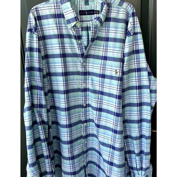 Vintage Polo Ralph Lauren 3XLT Plaid Shirt Preppy Y2K Coastal Classic Heritage - Picture 2 of 6